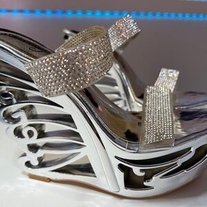 Shuzumiao Elegant Silver Rhinestone Women's Heels